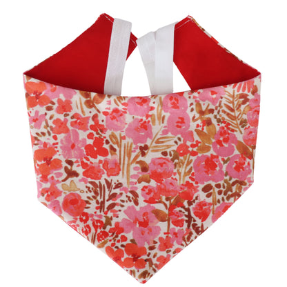 RED AND PINK FLORAL - CLASSIC DOG BANDANA
