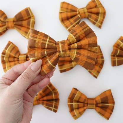 HARVEST W/ GOLD PLAID - DAPPER DEXTER DOG BOW TIE