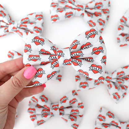 DAD (GRAY STRIPES) - DAPPER DEXTER DOG BOW TIE