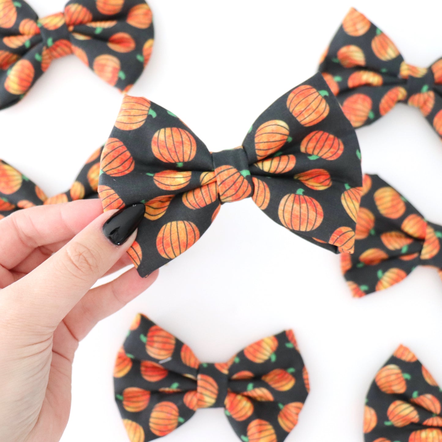 PUMPKINS (ON BLACK)- DAPPER DEXTER DOG BOW TIE