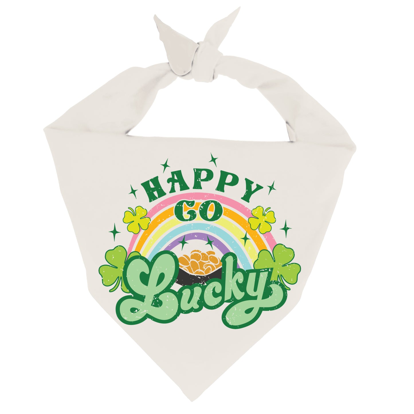 HAPPY GO LUCKY W/ RAINBOW - SQUARE BANDANA