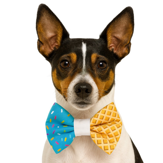 BLUE ICE CREAM CONE - DAPPER DEXTER DOG BOW TIE