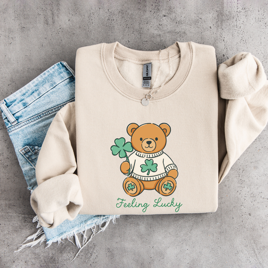 FEELING LUCKY - TAN SWEATSHIRT