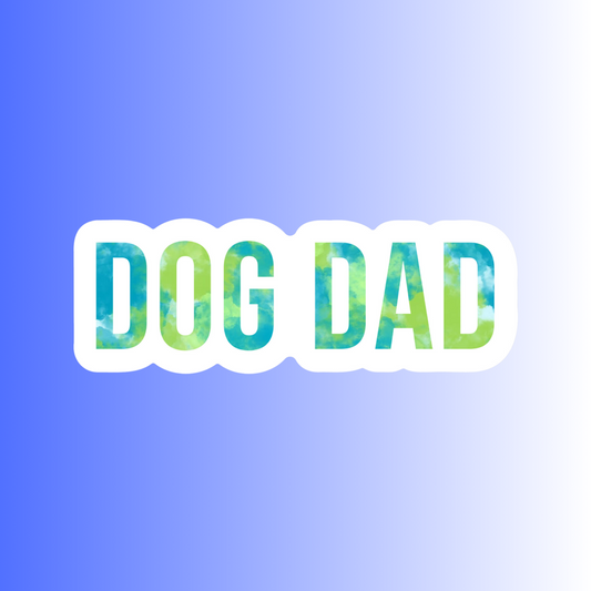 DOG DAD (LIME & BLUE)- STICKER