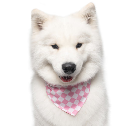 PINK AND WHITE CHECKERED - CLASSIC DOG BANDANA