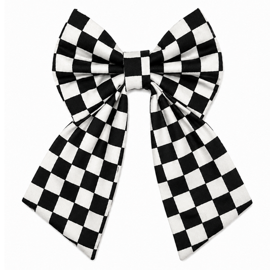 BLACK AND WHITE CHECKERED - SAILOR BOW