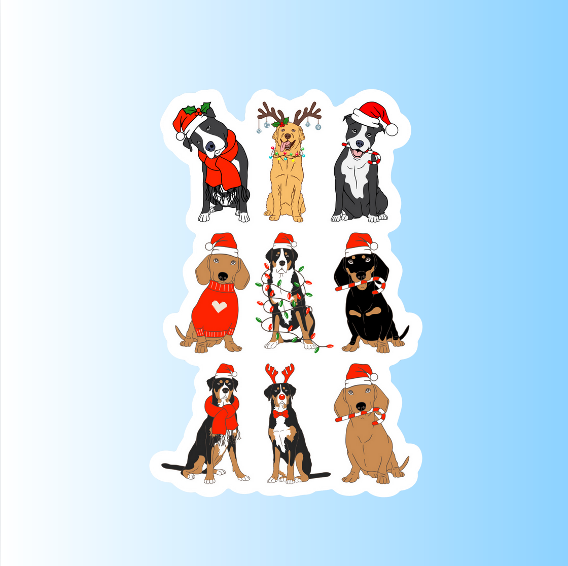 CHRISTMAS DOGS - STICKER