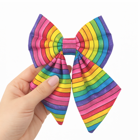 RAINBOW STRIPES  - SAILOR BOW