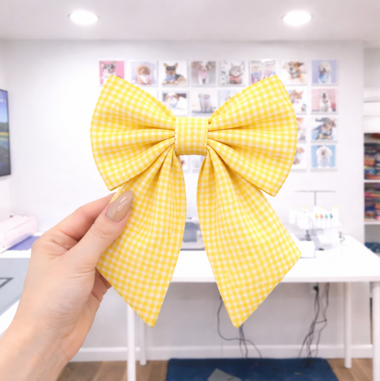 YELLOW GINGHAM- SAILOR BOW