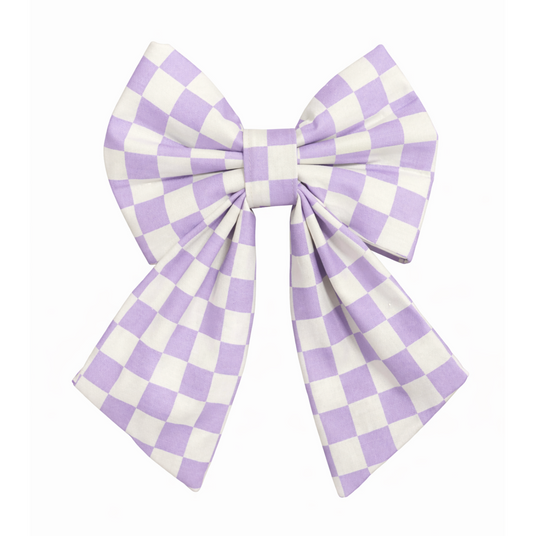 LAVENDER CHECKERED - SAILOR BOW