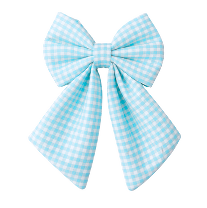 AQUA GINGHAM SEERSUCKER - SAILOR BOW