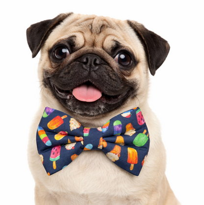ICE CREAM (NAVY) - DAPPER DEXTER DOG BOW TIE