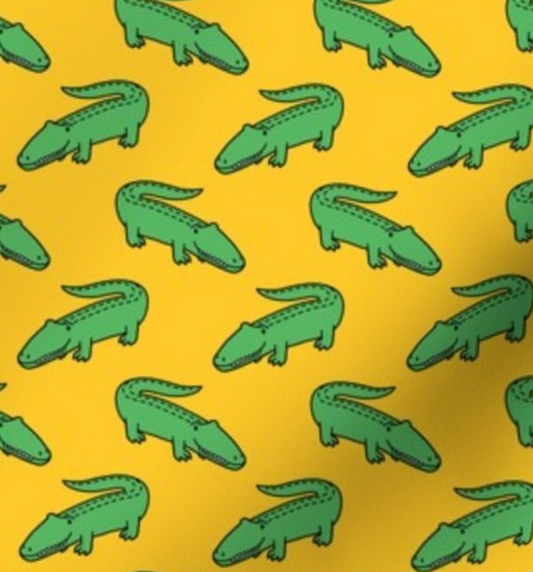 PRE ORDER YELLOW W/ ALLIGATORS - DAPPER DEXTER DOG BOW TIE