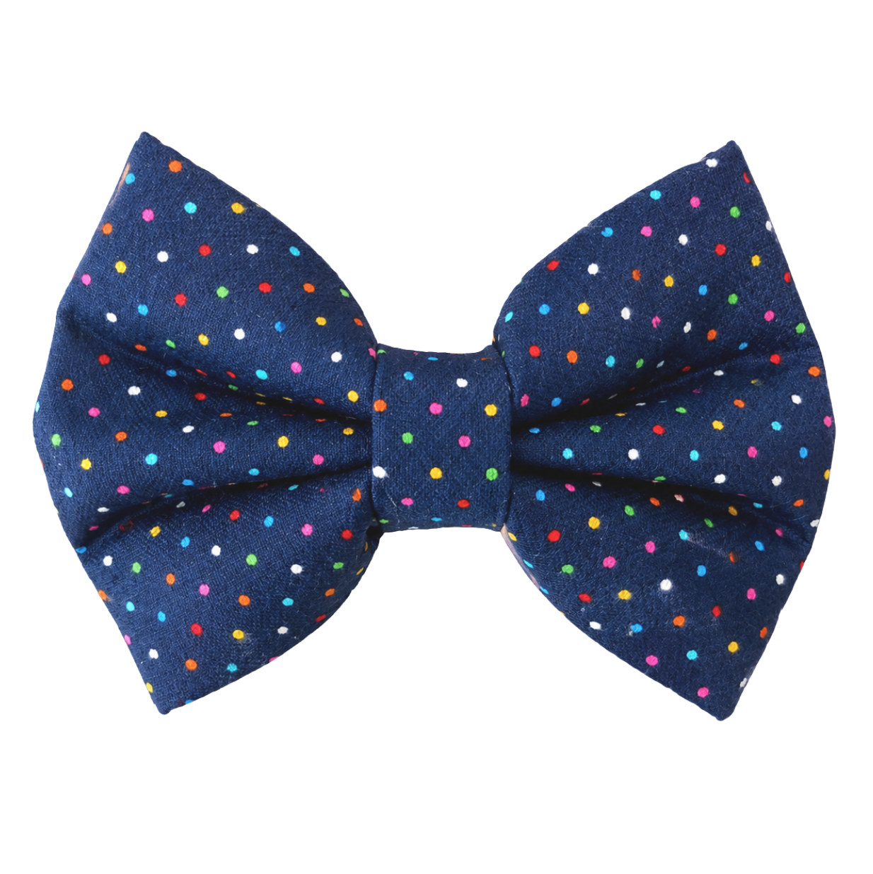 BLUE WITH RAINBOW DOTS  - DAPPER DEXTER DOG BOW TIE