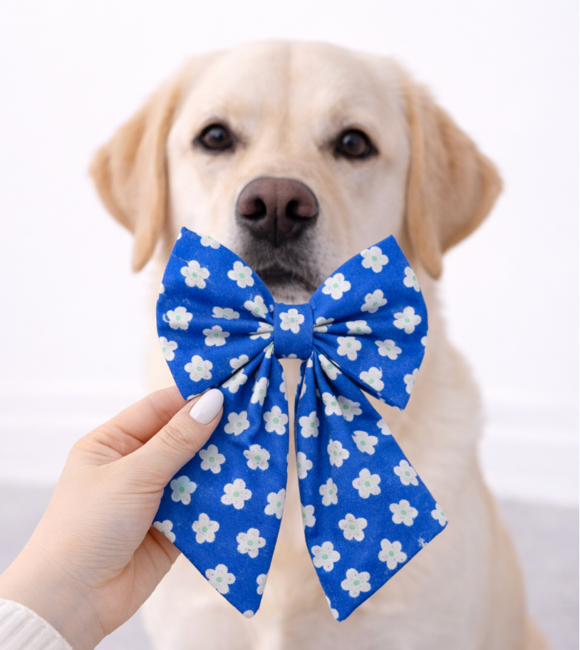 BLUE WITH FLOWERS - SAILOR BOW