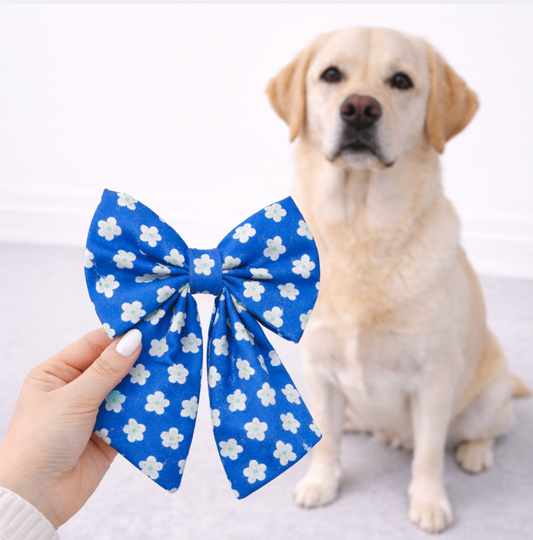 BLUE WITH FLOWERS - SAILOR BOW