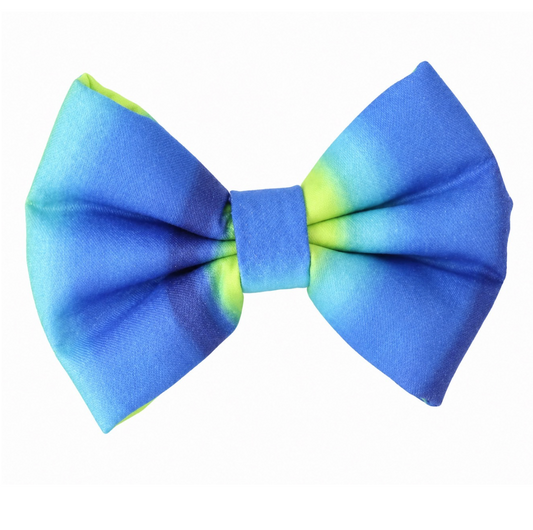 BLUE & LIME OMBRE - DAPPER DEXTER DOG BOW TIE