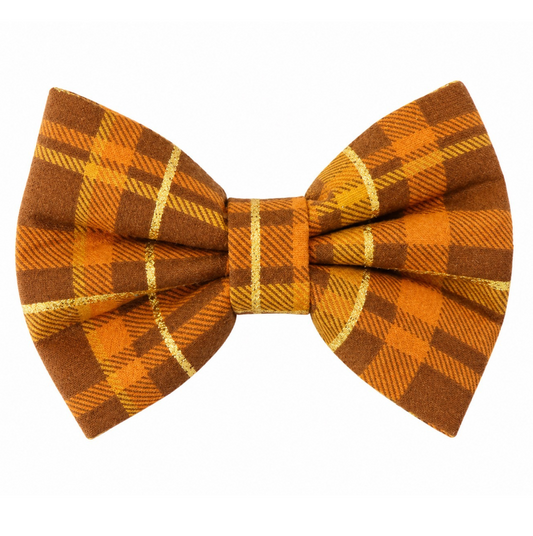 HARVEST W/ GOLD PLAID - DAPPER DEXTER DOG BOW TIE