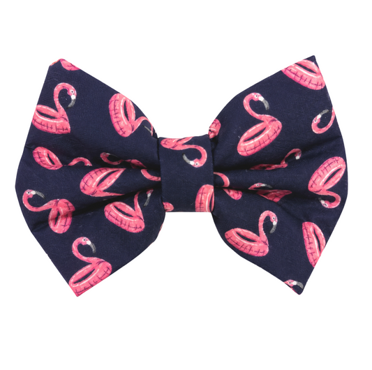 NAVY & PINK POOL FLOAT - DAPPER DEXTER DOG BOW TIE
