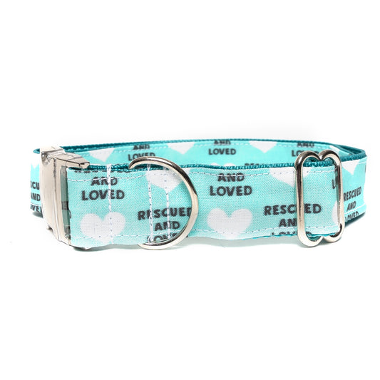 RESCUED AND LOVED - DOG COLLAR