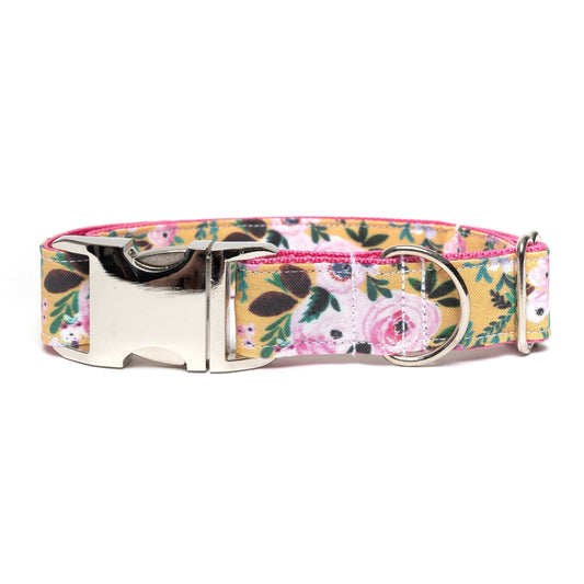 MUSTARD FLORAL - DOG COLLAR