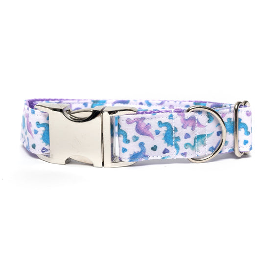 LAVENDER DINOS - DOG COLLAR