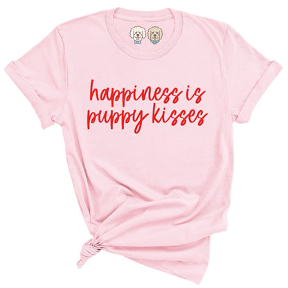 HAPPINESS IS PUPPY KISSES - LIGHT PINK TSHIRT