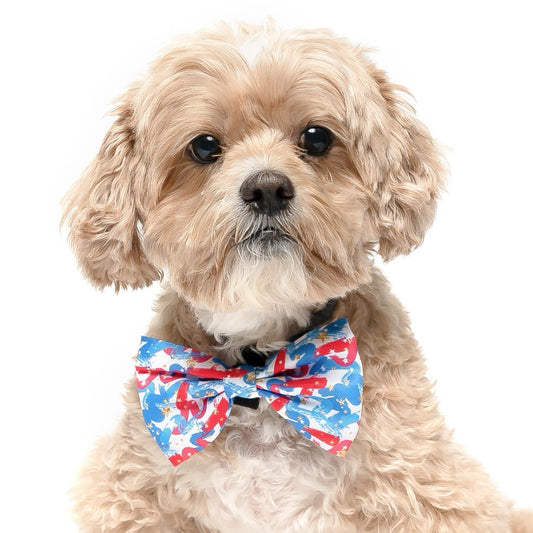 RED, WHITE & BLUE SWIRLS - BOW TIE