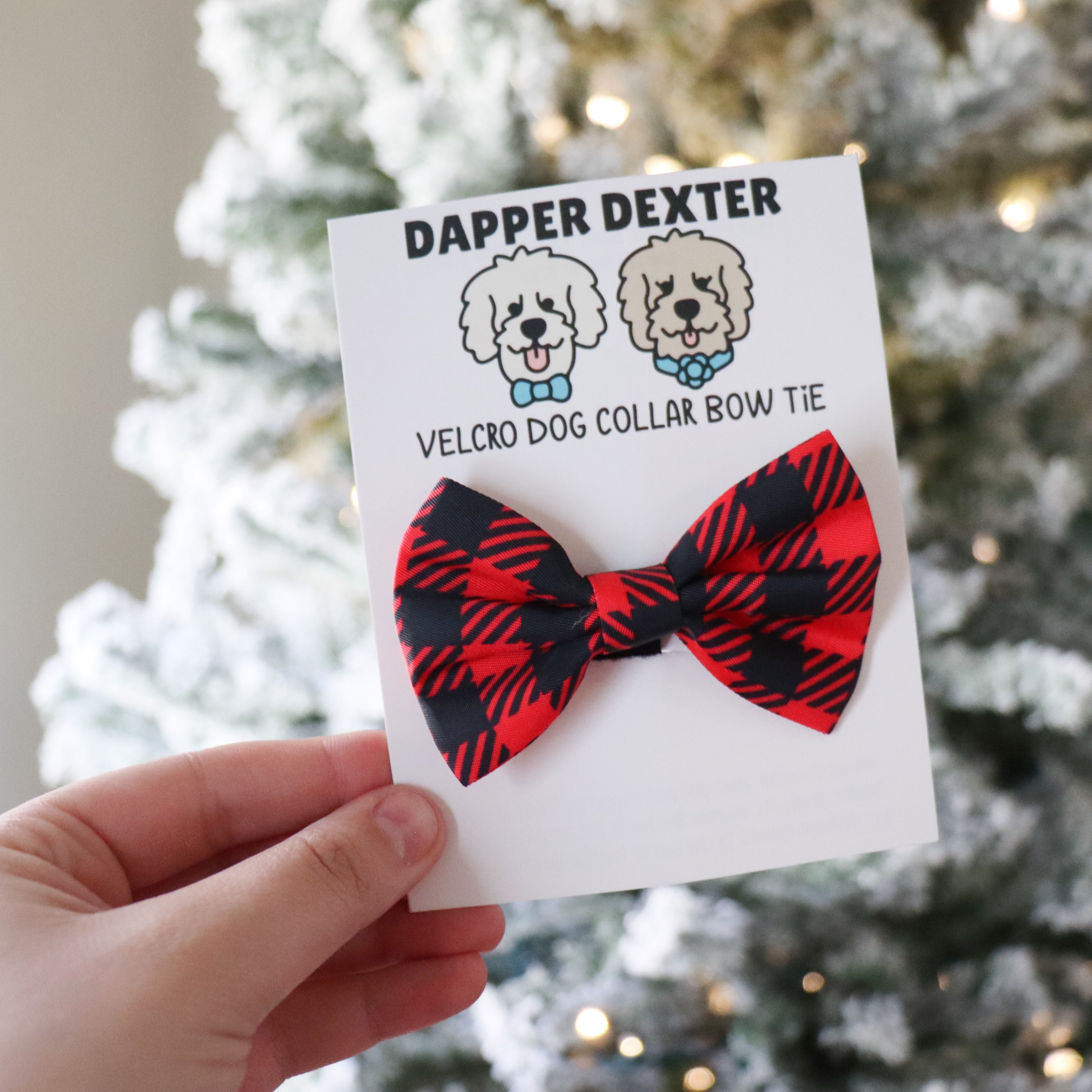 Buffalo plaid dog bow tie hotsell