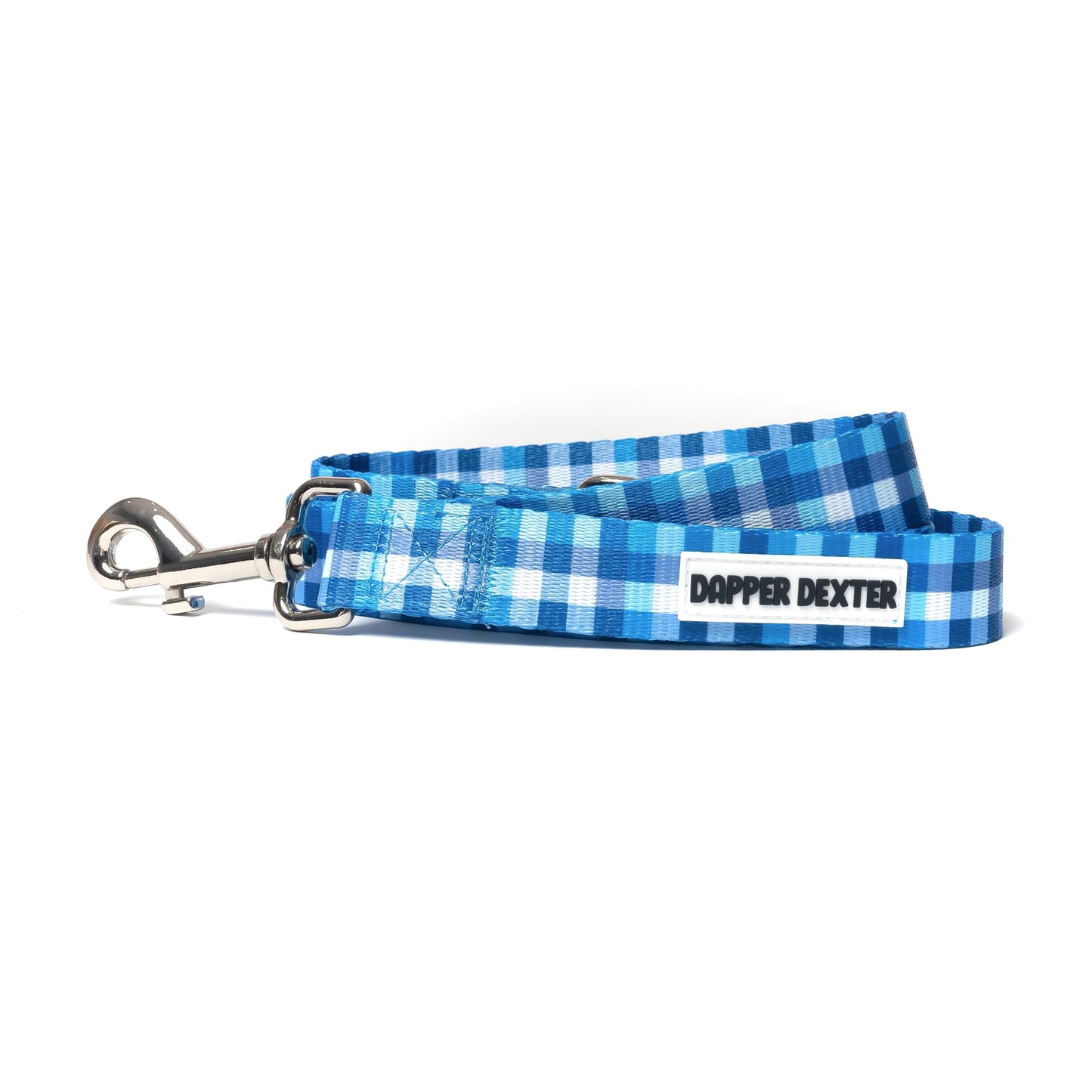 BLUE PLAID DOG LEASH