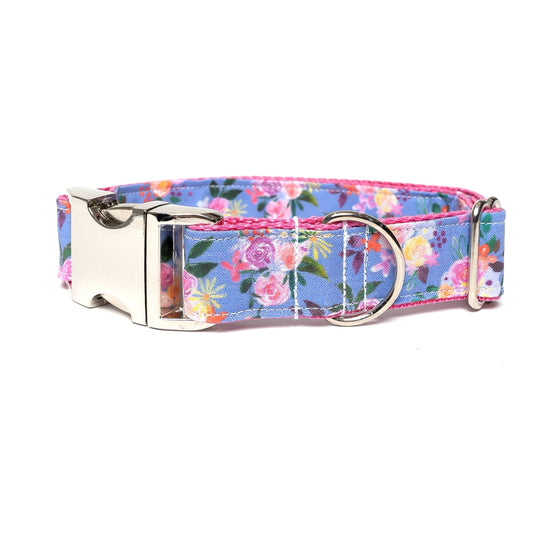 PERIWINKLE FLORAL - DOG COLLAR
