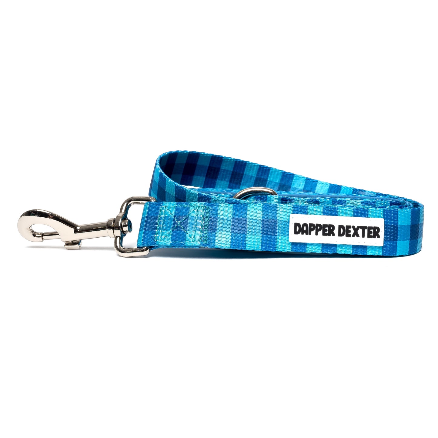 AQUA PLAID DOG LEASH