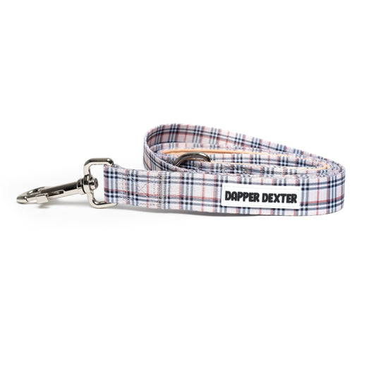 TAN PLAID DOG LEASH